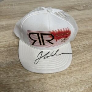 VTG Rockstar Energy Drink White Trucker Hat Cap Snapback Mesh Autographed Signed